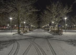 Snow in a Commercial Parking Lot